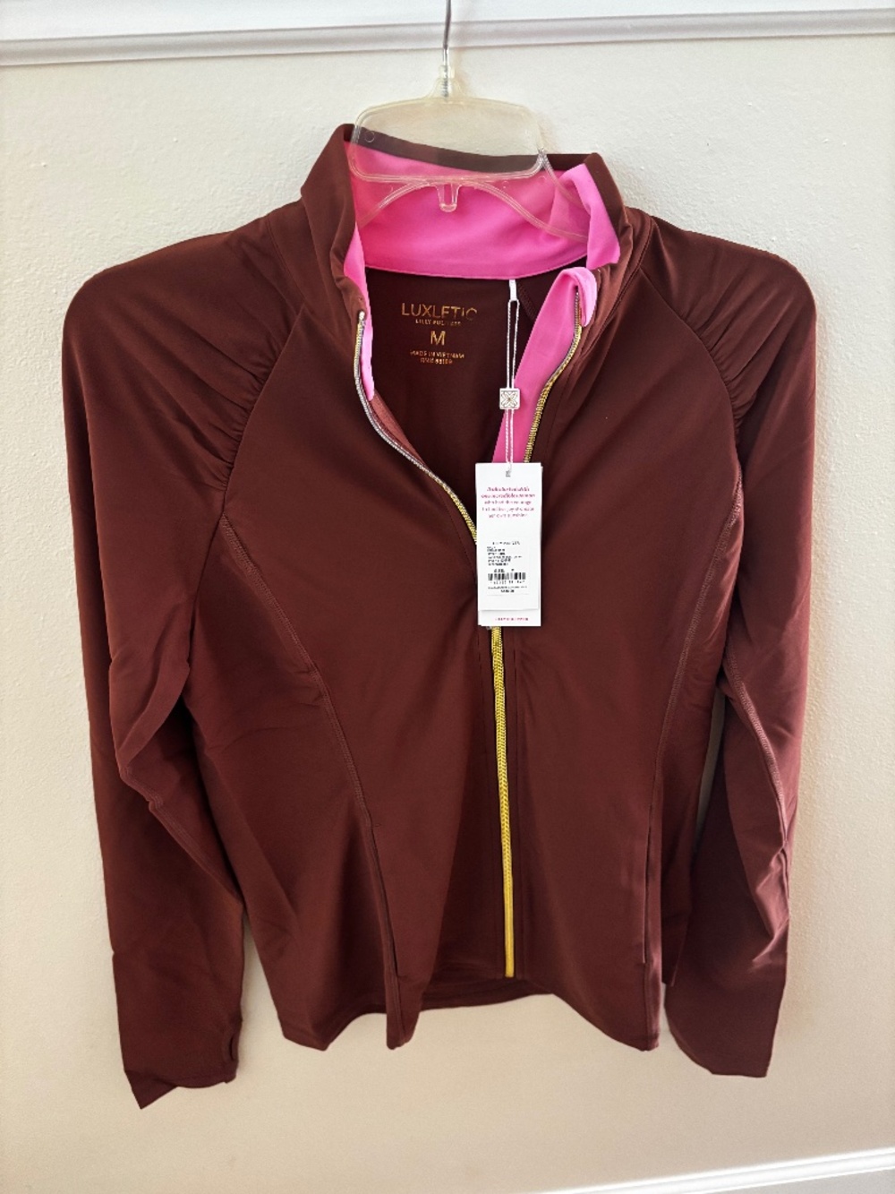 Lilly Pulitzer Justine Luxletic full zip French roast NWT Medium